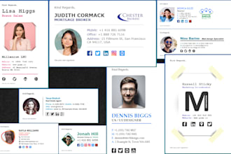 design a professional HTML clickable email signature