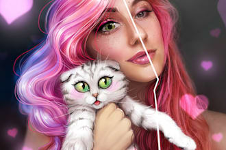 create a portrait of you and your beloved pets