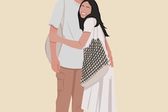draw your picture in flat vector art