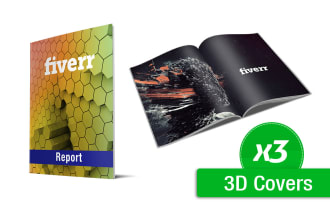 create the 3d mockups of your marketing report or magazine
