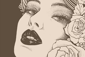 draw vintage spotify or podcast album cover art