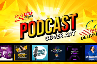 do professional podcast cover, podcast cover logo and podcast artwork