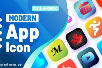design modern app icon logo with source file