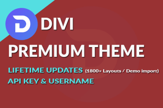 install wordpress and premium divi theme with API key and username
