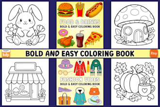 design bold and easy coloring book for adult coloring book kids coloring book