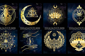 design custom sacred geometry, mystical, yoga, spiritual, mandala, tattoo logo