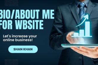 write bio, about me page for you or your business