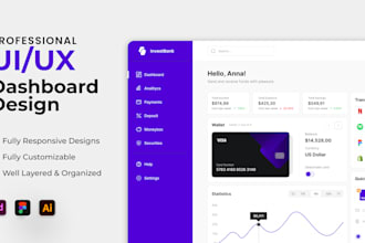 design web app, dashboard with best UI and UX
