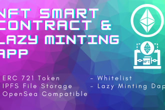 create nft smart contract and random minting website app