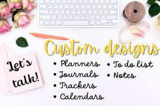 design custom, editable journal, calendar, planner on canva