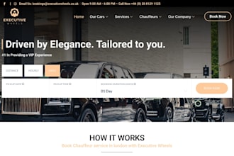 design chauffeur website limousine website taxi booking website with reservation
