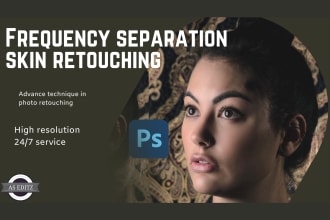 do high end skin retouching and fashion photo retouching by frequency separation