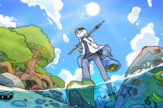 draw cartoon scenery illustration for you