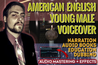 record voiceover, american english male, narration audiobook