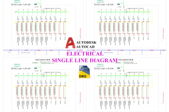 design electrical single line diagram and cad drawings