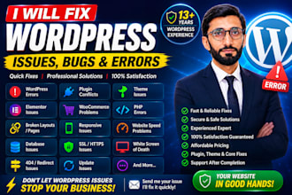 fix wordpress issues, bugs, errors, and website problems