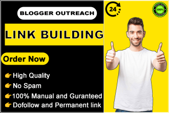 build SEO backlinks through blogger outreach high quality link building service