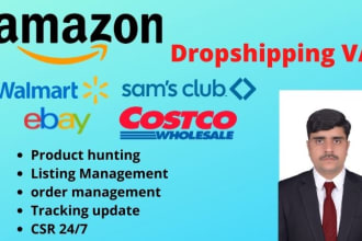 be your virtual assistant for your walmart to amazon fbm dropshipping store