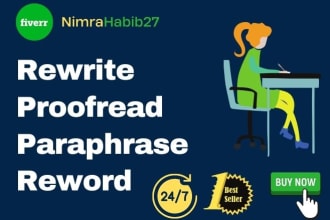 rewrite, proofread, paraphrase, reword, rephrase, edit your content