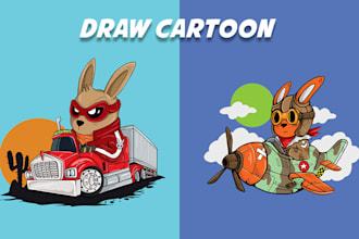 draw a cartoon illustration