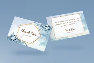 design amazon thank you card, product insert, package insert