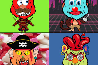 make amazing cartoonish 2d nft art