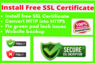 install free SSL certificate, fix https on  wordpress website