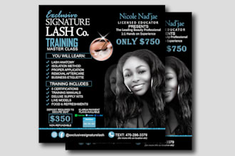 design hair extension and lash extension flyers, salon and spa price list