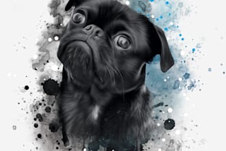 create a watercolor portrait of a pet animal