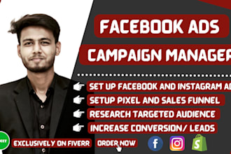 be your facebook ads campaign manager, run fb advertising, fb ads, instagram ads