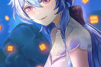 draw pretty ocs and fanart, anime illustrations