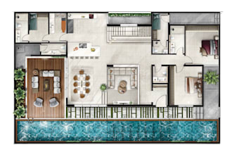 create detailed colored and textured floor plan