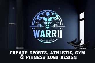 create sports, athletic, gym and fitness logo design
