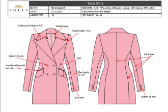 create fashion tech pack for ready to clothing manufacturer