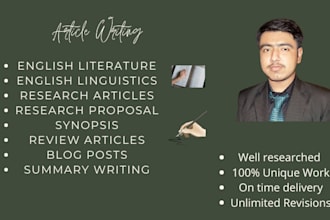 write english literature quality articles