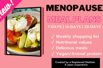 give you a meal plan for menopause