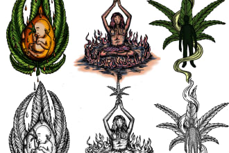 custom medical cannabis illustration and psychedelic art