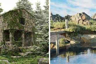 create realistic 3d modelling environment and model with blender