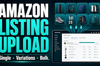 create and upload amazon fba listings, variations and flat files