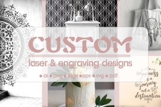 draw a custom vector stencil design for laser cutting and engraving