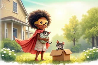illustrate children book with ai in your preferred style
