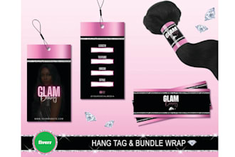do design luxury hangtag or bundle wrap, hem tag and clothing label