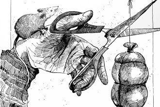 draw magic book illustrations in black and white