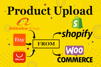 upload products to your shopify or woocommerce store