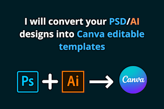 convert your psd ,ai designs into canva editable templates