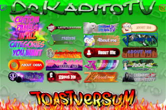 design personalized and premade panels for twitch and kick