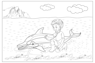draw unique coloring book pages for kids and children