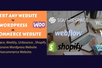 migrate or clone shopify, wix website to woocommerce