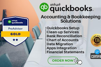 do quickbooks, bookkeeping, setup, and quickbooks clean up