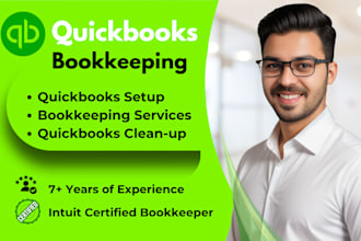 do quickbooks, bookkeeping, setup, and quickbooks clean up